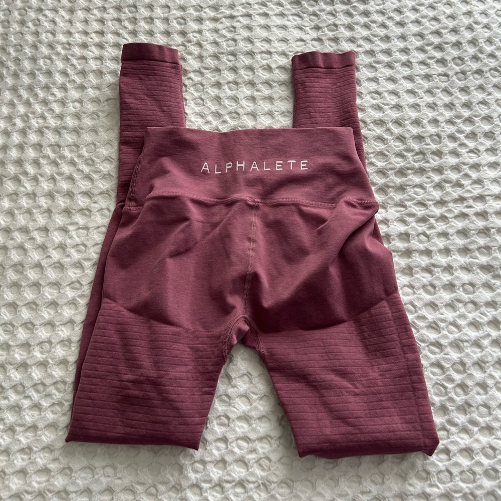Alphalete Red Leggings Seamless High-Waisted Performance